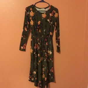 Olive Midi Dress WITH POCKETS!!